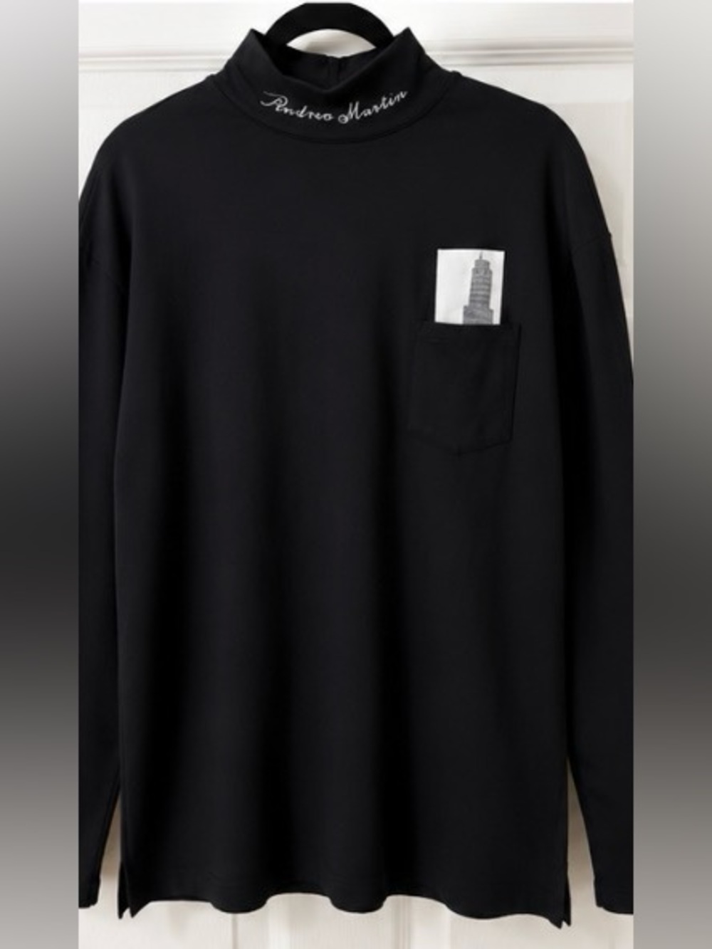 Andrea Martin Black Mock Neck Long Sleeve Top Oversized Women’s XL